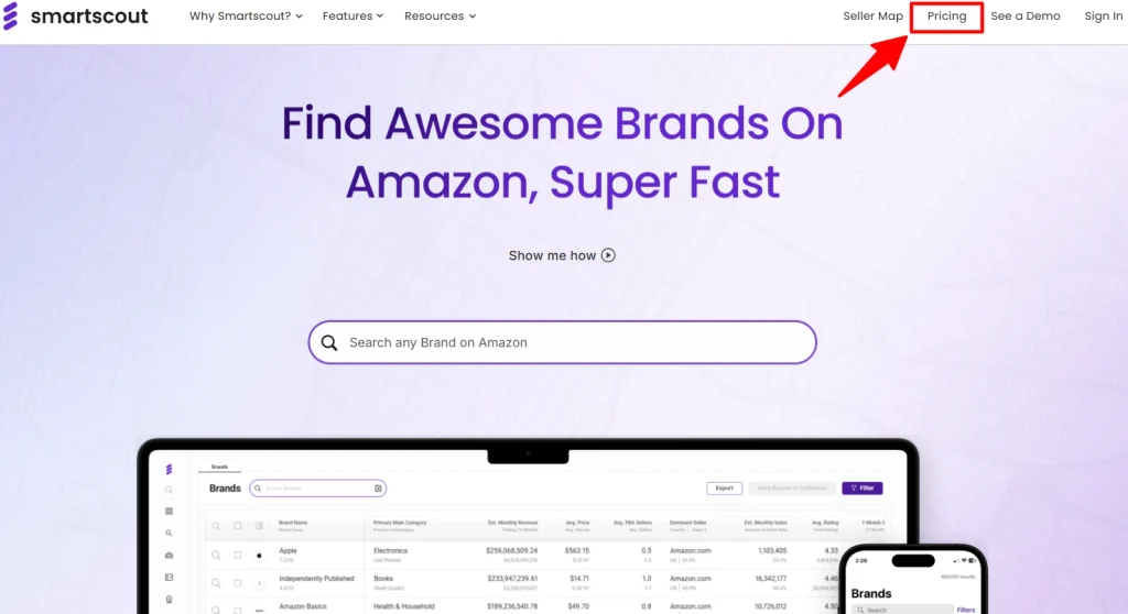 Click On SmartScout Pricing