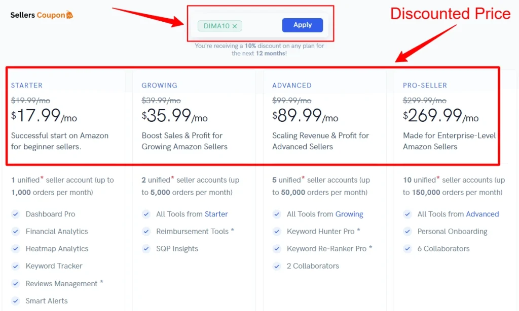 Discounted Price with Sellerise Coupon Code